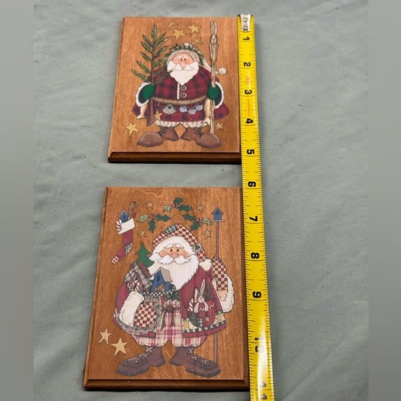 Handmade wooden Santa plaques. Vintage Santa picture on each. - Picture 5 of 5